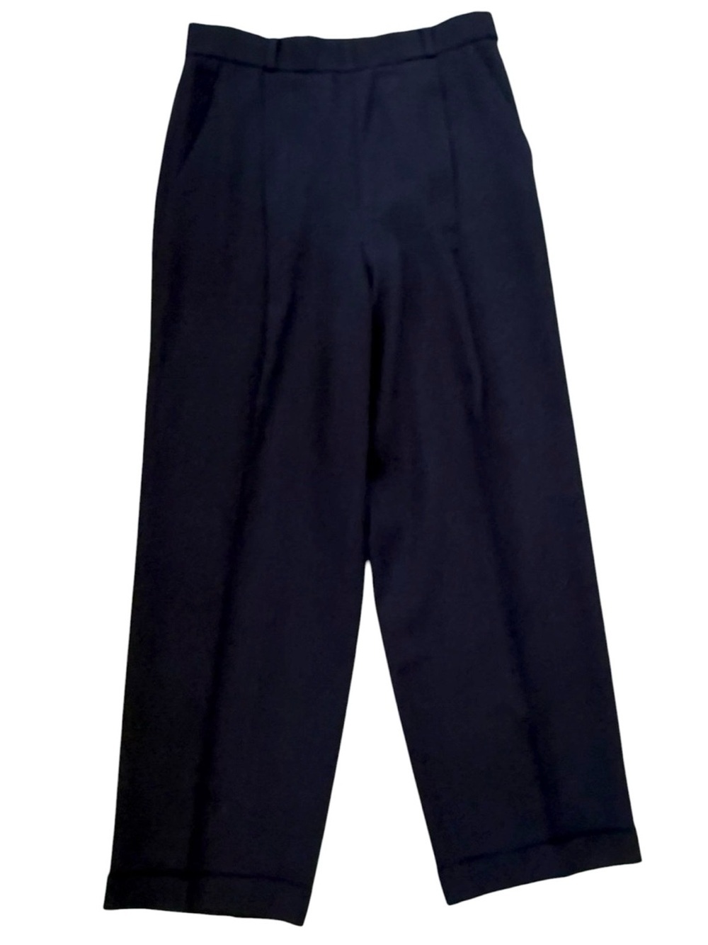 Worth Petite Navy Wide Leg Trousers Size 10P - Picture 2 of 4